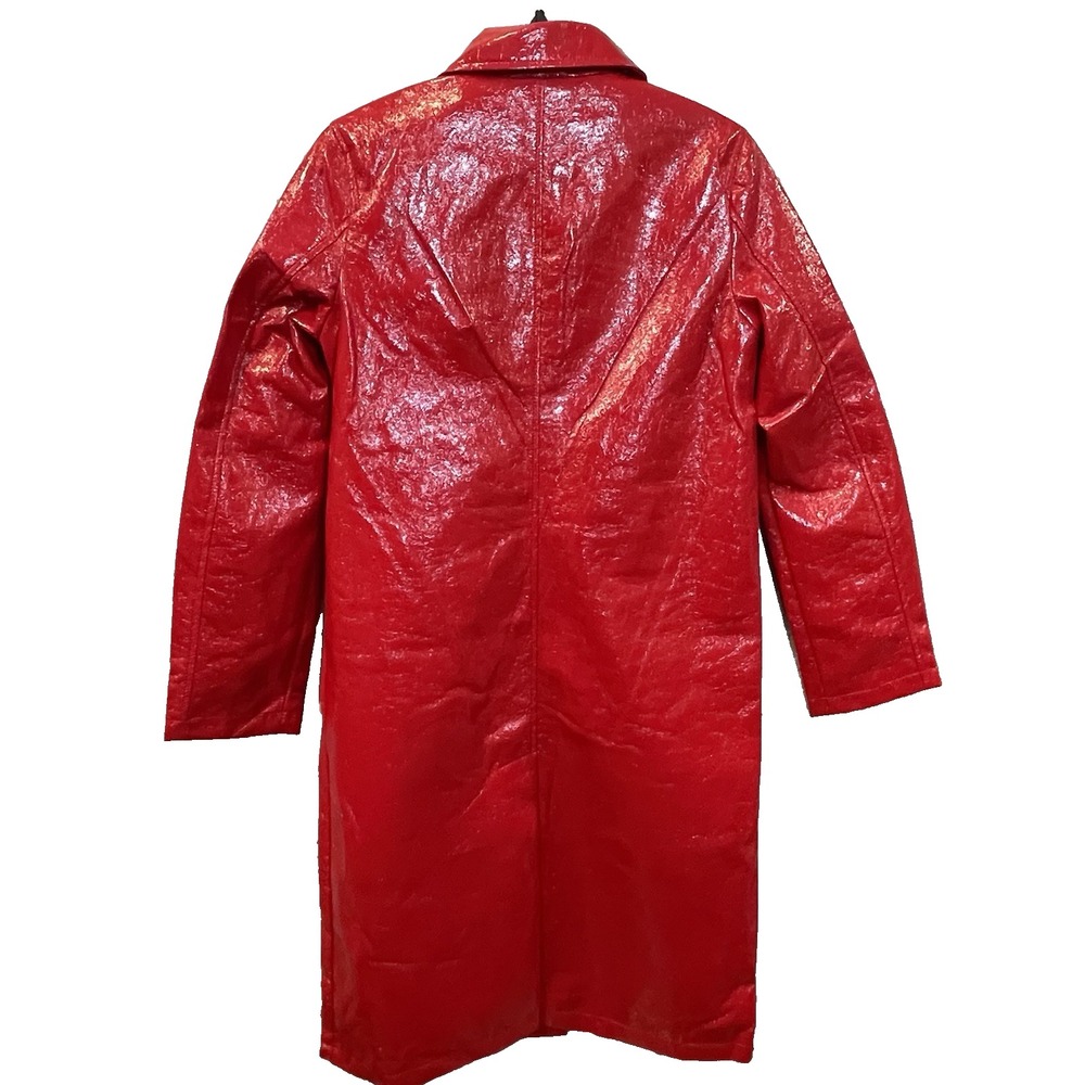 Elie Tahari Women's XS Faux Leather Lightweight Maxi Shirt Jacket Coat‎ - Picture 3 of 14